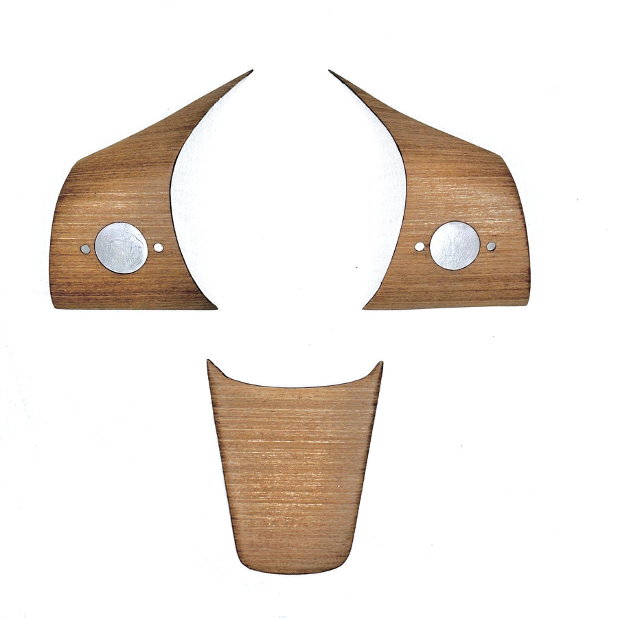 Model 3 & Y Steering Wheel Overlay (3 Piece) - Real Open-Pore Wood Veneer