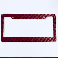License Frame - Red Carbon Fiber