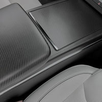 2021 + | Model S & X Center Console Armrest Overlay - Real Molded Carbon Fiber