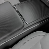 2021+ | Model S & X Center Console Armrest Overlay - Real Molded Carbon Fiber