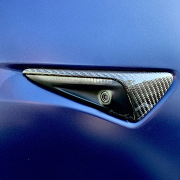 Turn Signal Overlays - Top Half Style (Gen. 2) - Real Molded Carbon Fiber