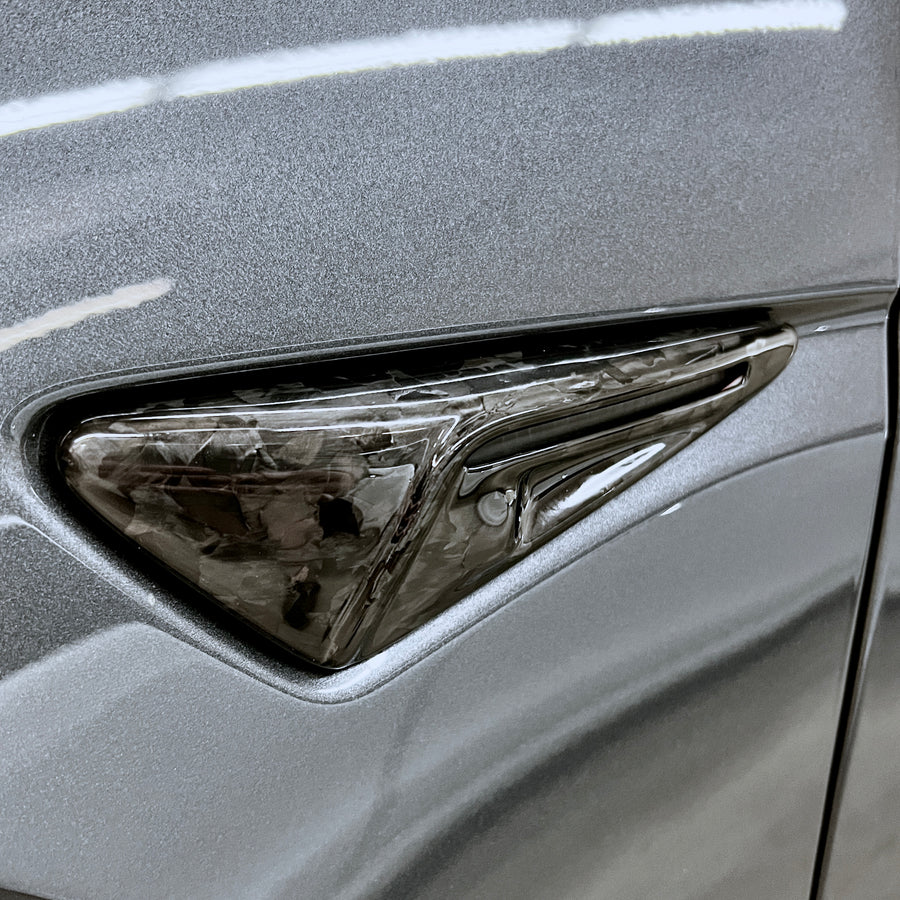 Full Cover Turn Signal Overlays (1 Pair) - Forged Carbon Fiber