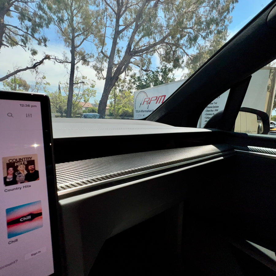 Für Tesla Model X/S 3D Kohlefaser Schwarz Mittelkonsole Wrap Vinyl