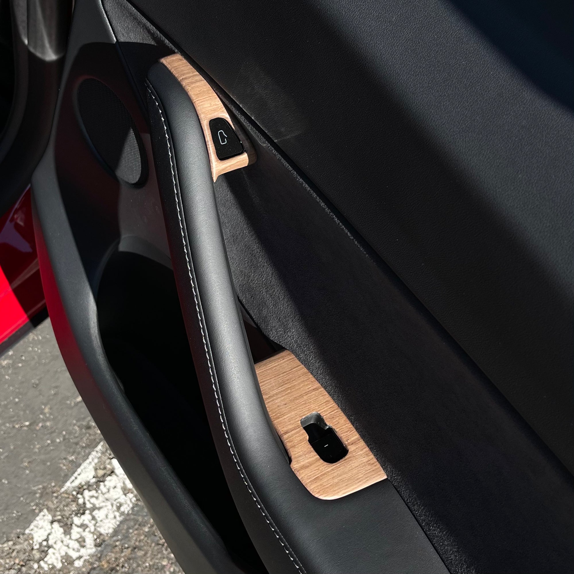Model 3 &amp; Y Door Switch Overlays (10 Pieces) - Real Open-Pore Wood Veneers