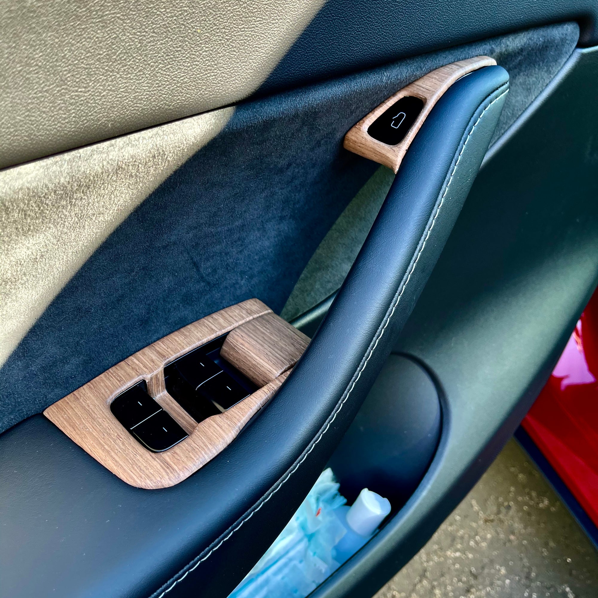 Model 3 &amp; Y Door Switch Overlays (10 Pieces) - Real Open-Pore Wood Veneers