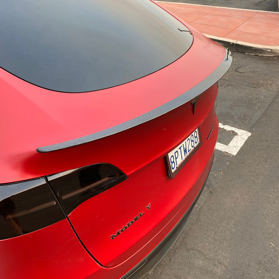 Upgraded my Tesla Model Y 2023 with Carbon Fiber Rear Spoiler from