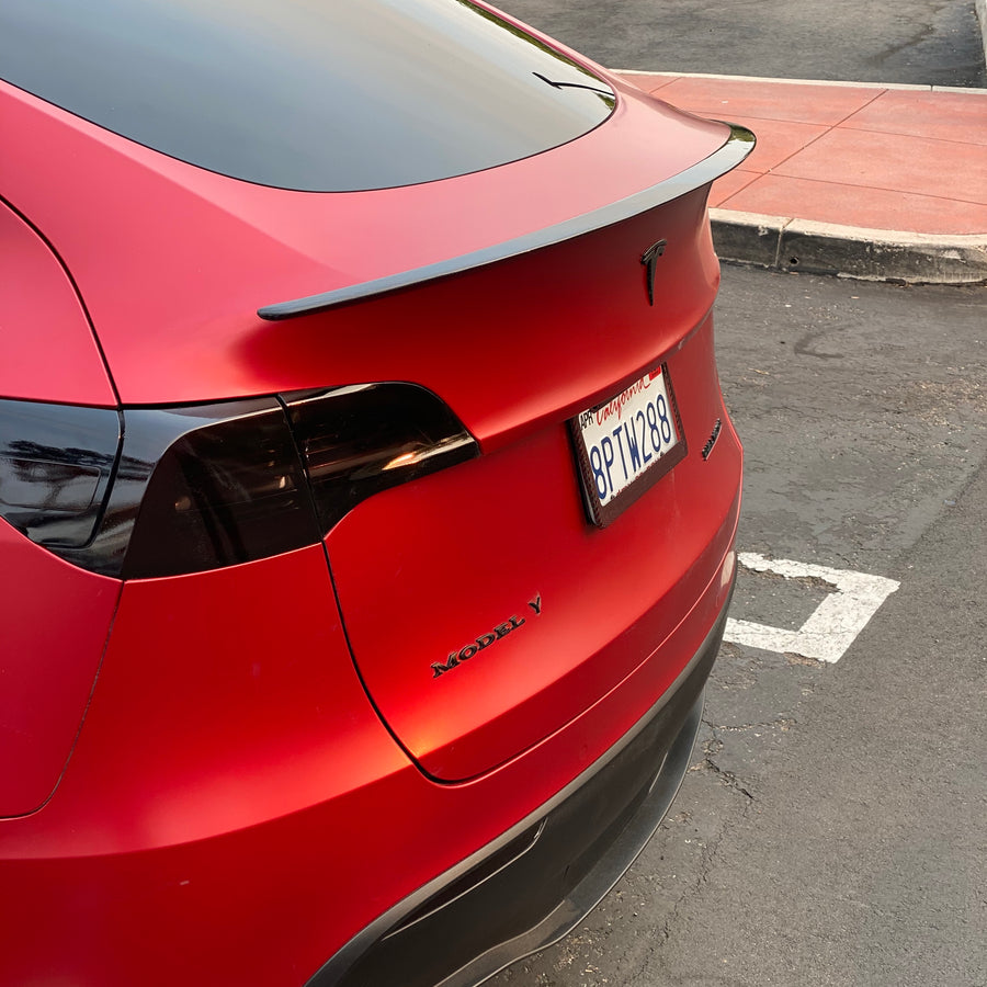 Tesery Model 3 / Y Spoiler V-Style - Carbon Fiber Exterior Mods