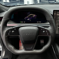2021-2023 Model S & X Sport Steering Wheel Horizontal Top & Bottom - Full Leather & Heated