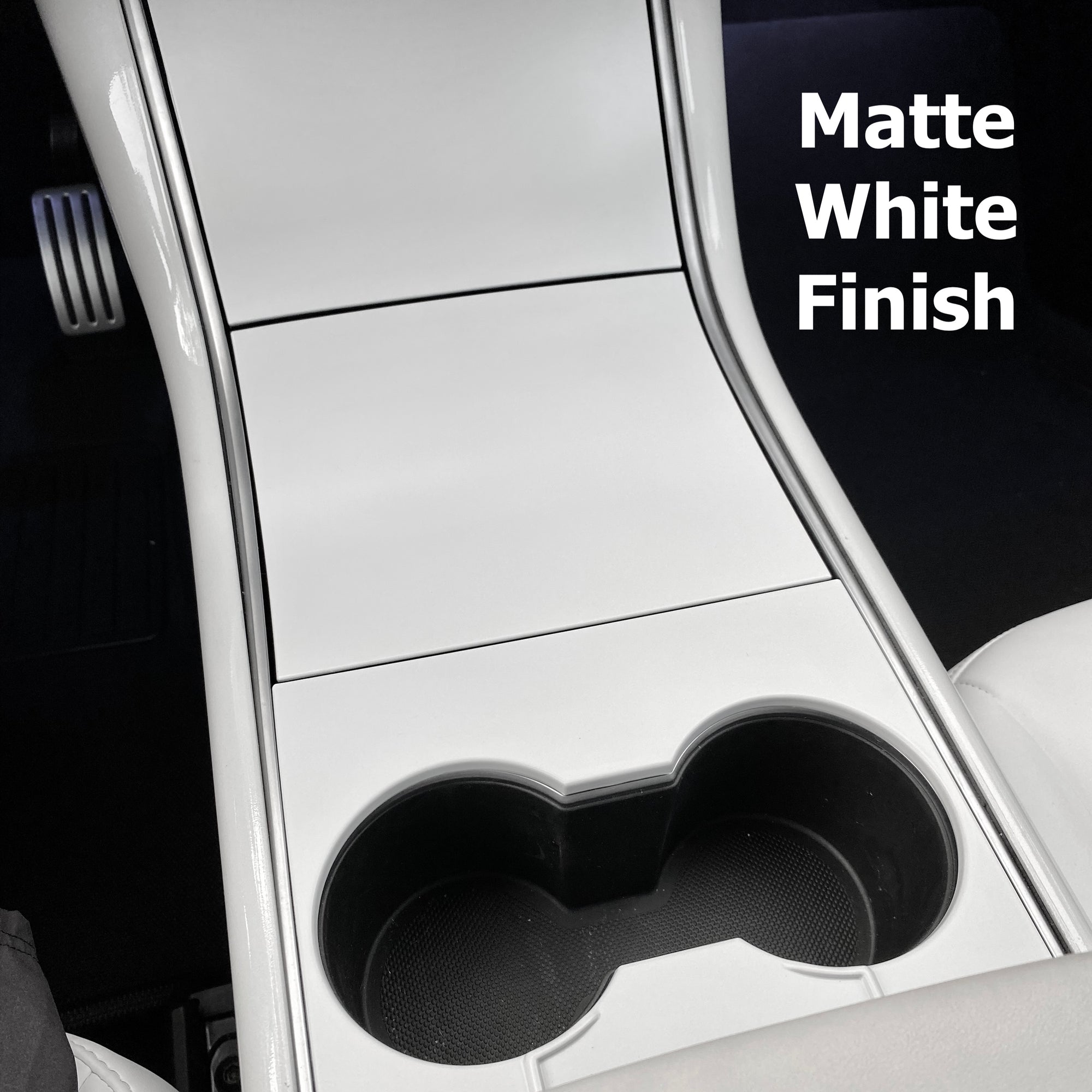 Model 3 &amp; Y Center Console Cap ABS (Gen. 1) - Matte White Painted
