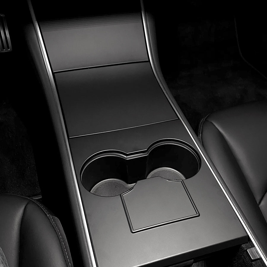 Model 3 & Y Center Console Cap ABS (Gen. 1) - Matte Black Painted