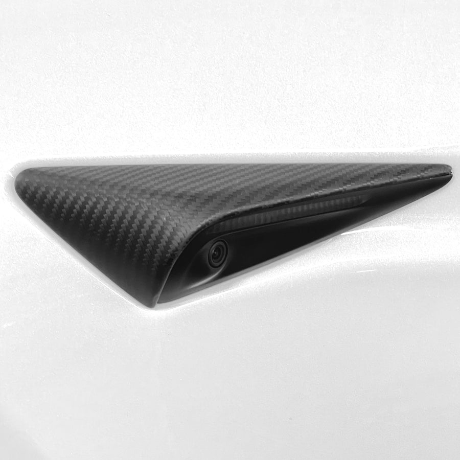 2021-2022 | Model S Top Half Style Turn Signal Overlays - Fits Hardware 3.0 - Real Dry Molded Carbon Fiber (1 Pair)