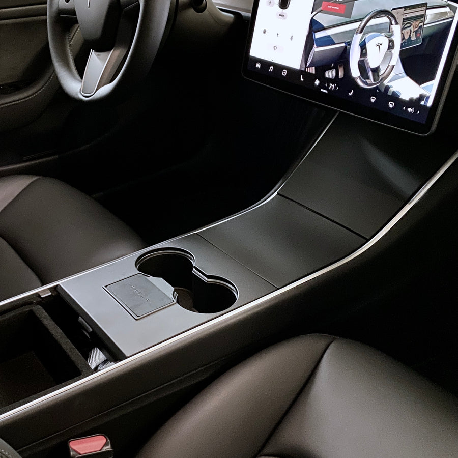 Model 3 & Y Center Console Cap ABS (Gen. 1) - Matte Black Painted