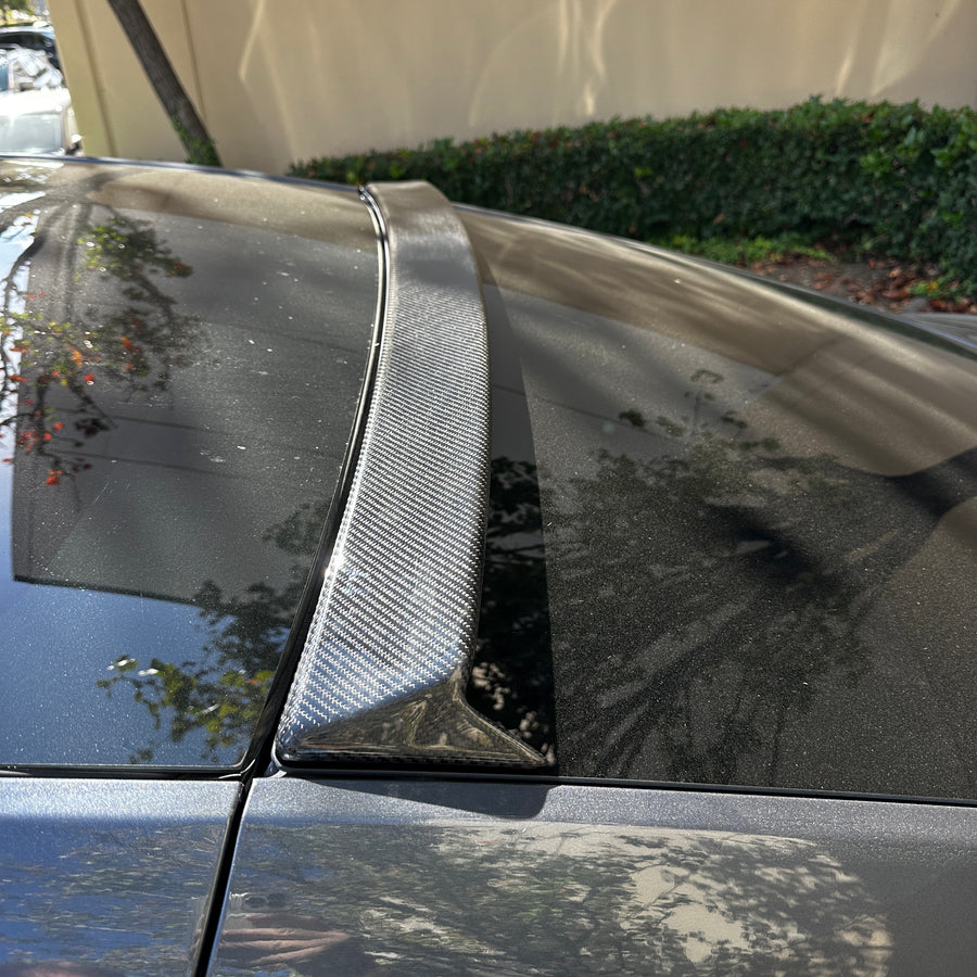 Model Y Rear Tailgate Window Spoiler (Solid Version) - Real Molded Carbon Fiber