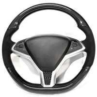 2012-2021 Model S & X Carbon Fiber Steering Wheel - Alcantara Handles