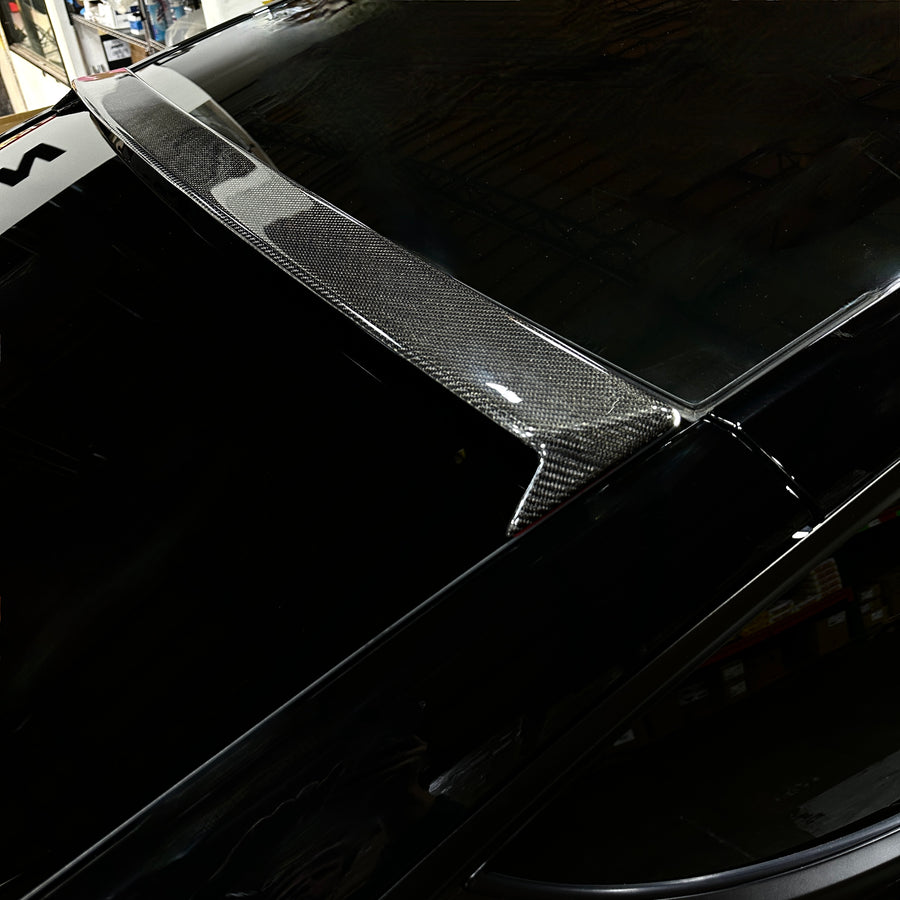 Model Y Rear Tailgate Window Spoiler (Solid Version) - Real Molded Carbon Fiber