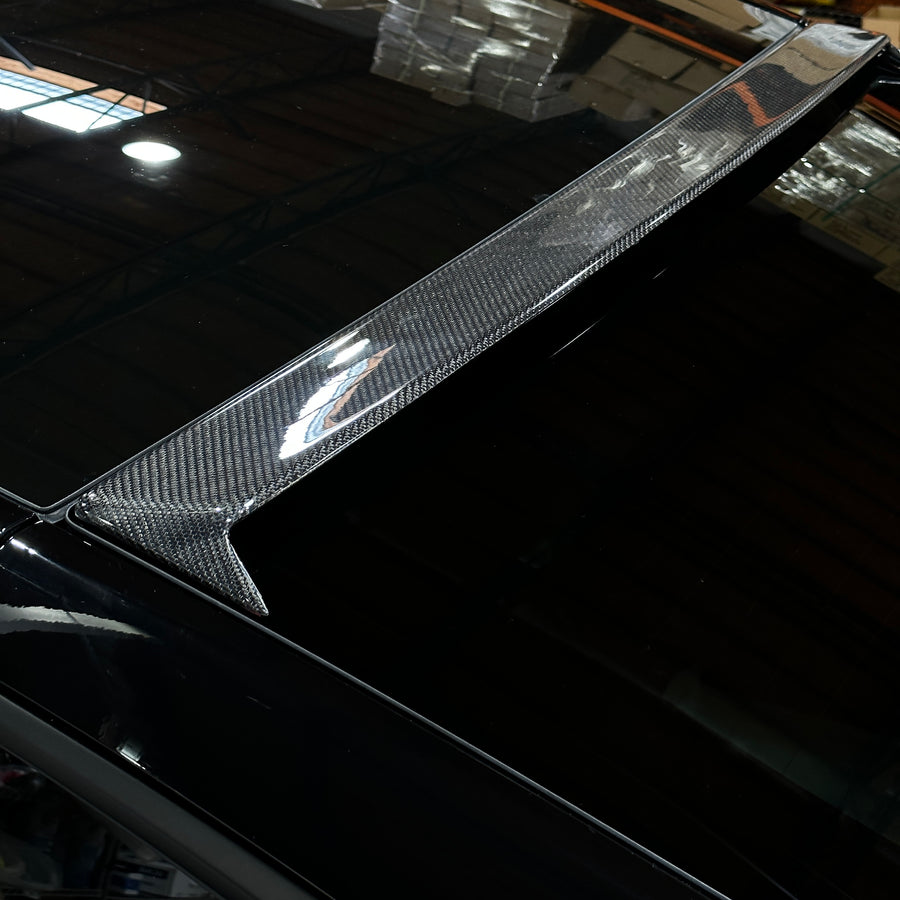 Model Y Rear Tailgate Window Spoiler (Solid Version) - Real Molded Carbon Fiber