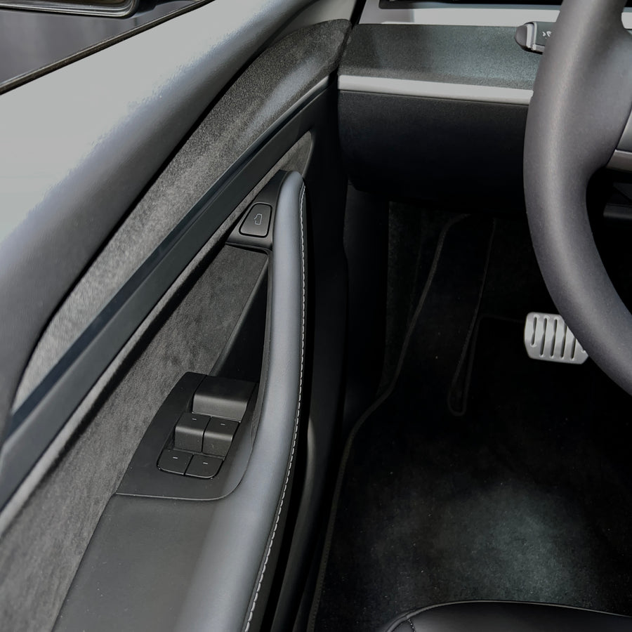 Model 3 & Y Alcantara Dashboard & Door Panel Combo Replacement Kit (3 Pieces) - Dark Grey