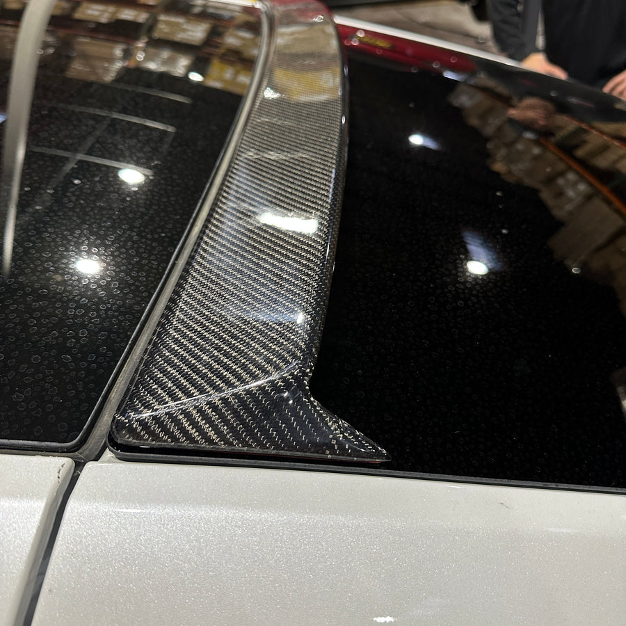 Model Y Rear Tailgate Window Spoiler (Solid Version) - Real Molded Carbon Fiber