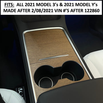 2021* | Model 3 & Y Center Console Wraps (Gen. 2) - Vinyl Wood