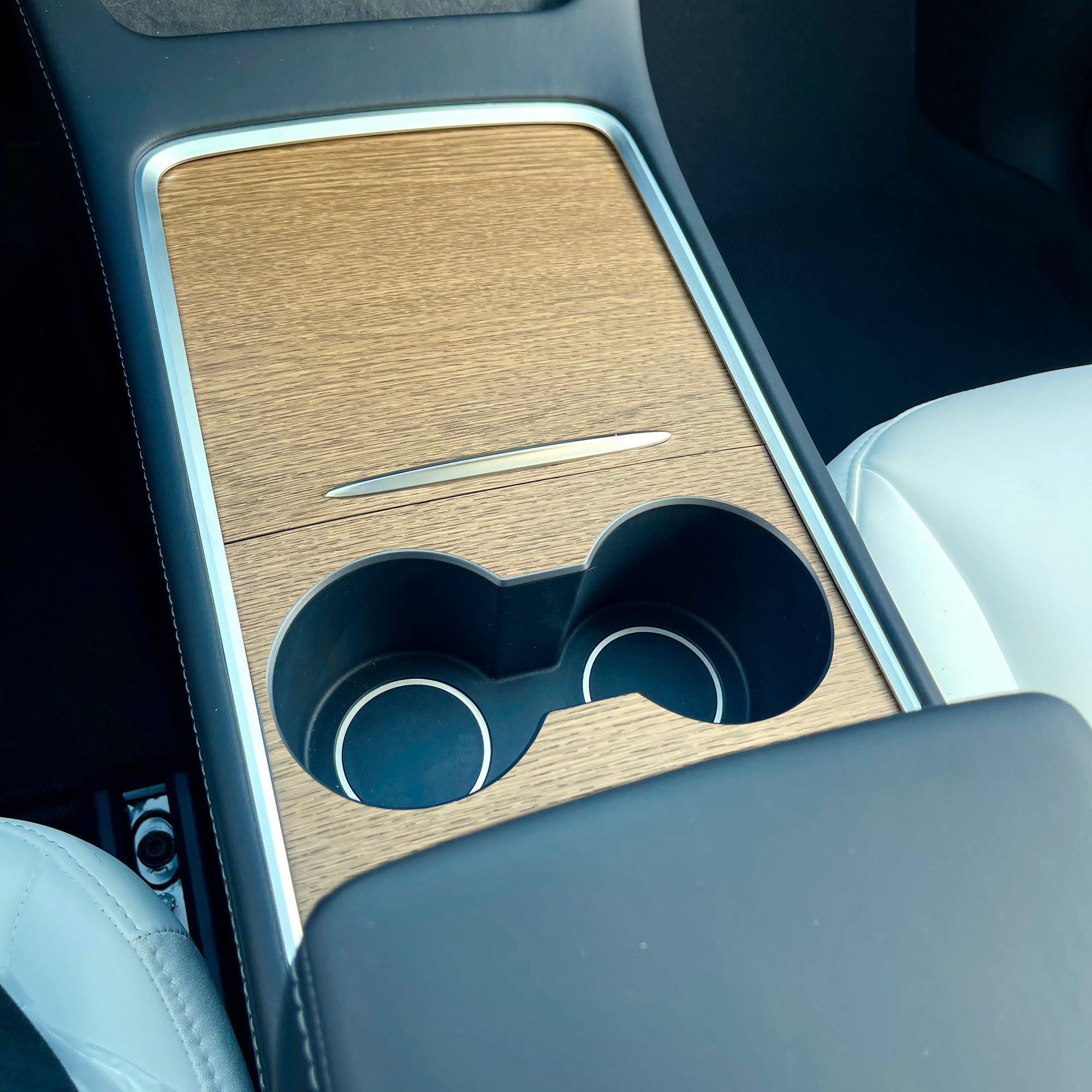 2021* | Model 3 &amp; Y Center Console Wraps (Gen. 2) - Vinyl Wood