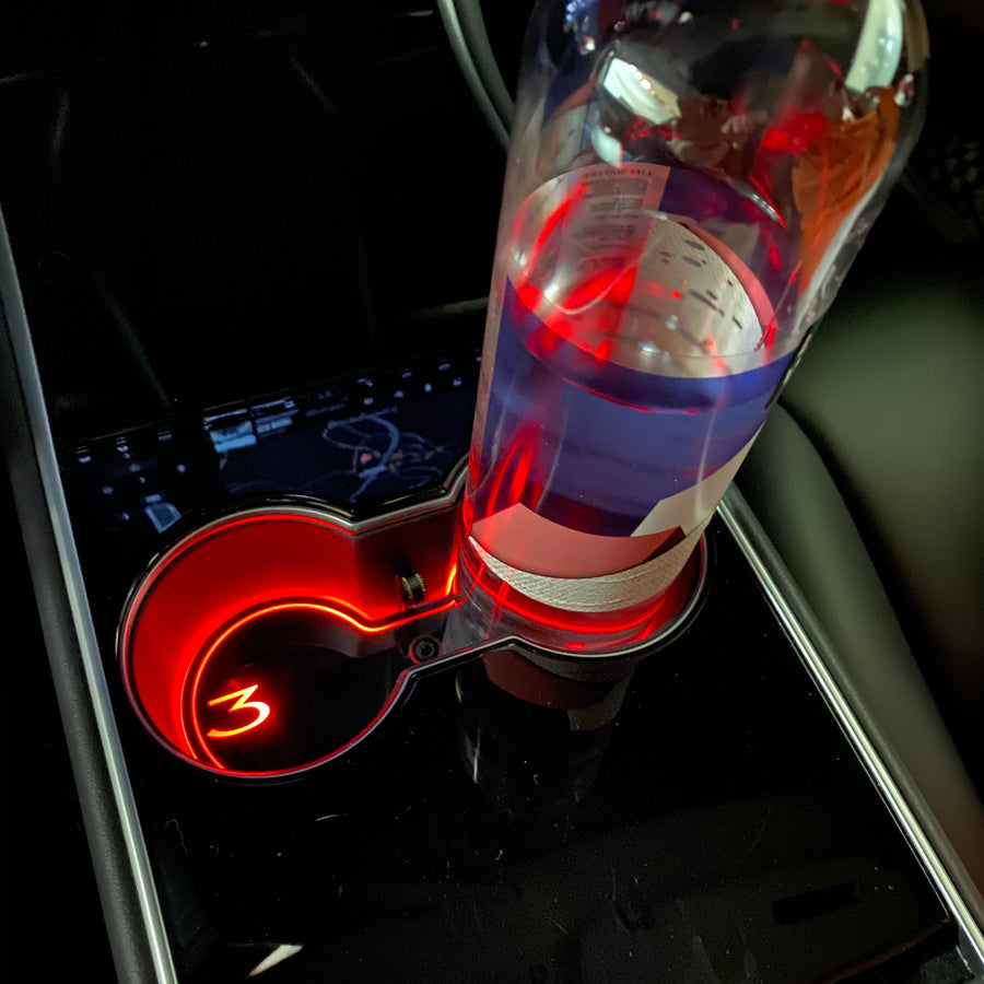 Model 3 Dual Cupholder 7-Color LED Pad