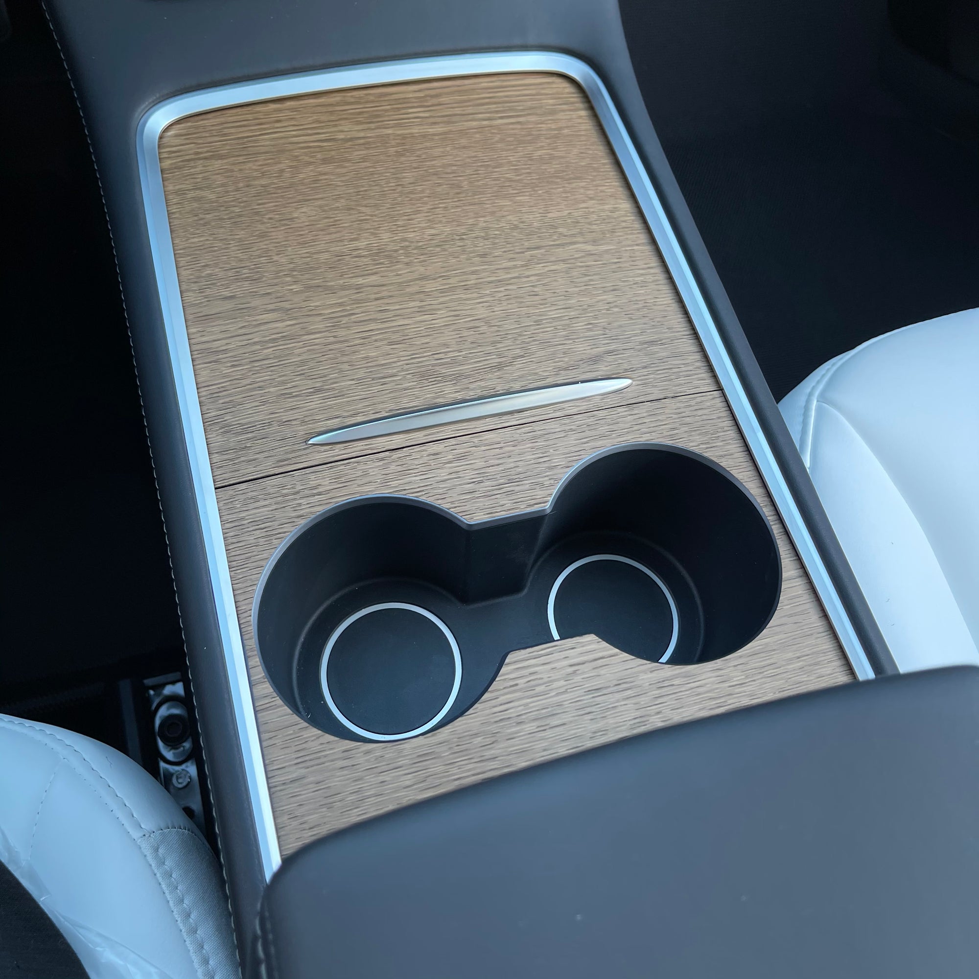 2021* | Model 3 &amp; Y Center Console Wraps (Gen. 2) - Vinyl Wood