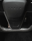 2021-2023 Model S & X Sport Steering Wheel Horizontal Top & Bottom- Real Molded Carbon Fiber