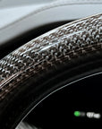 2021-2023 Model S & X Sport Steering Wheel Horizontal Top & Bottom- Real Molded Carbon Fiber