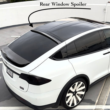 Model X Rear Window Spoiler (Hollow Version) - Real Molded Carbon Fiber