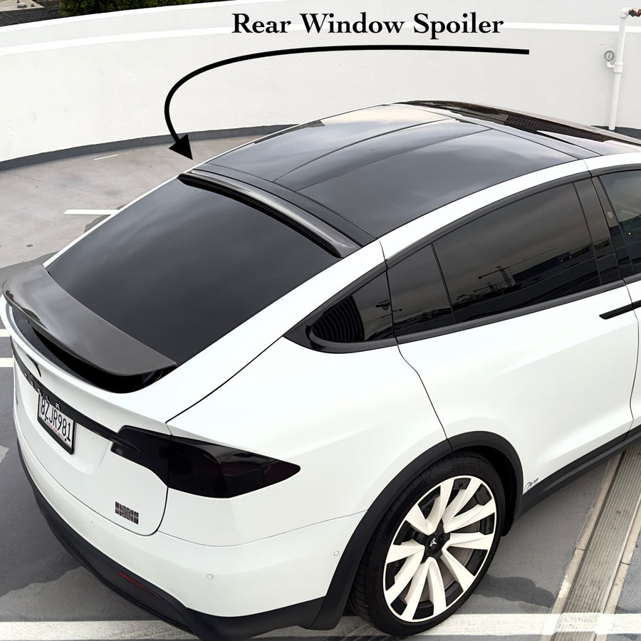 Model X Rear Tailgate Window Spoiler (Hollow Version) - Real Molded Carbon Fiber