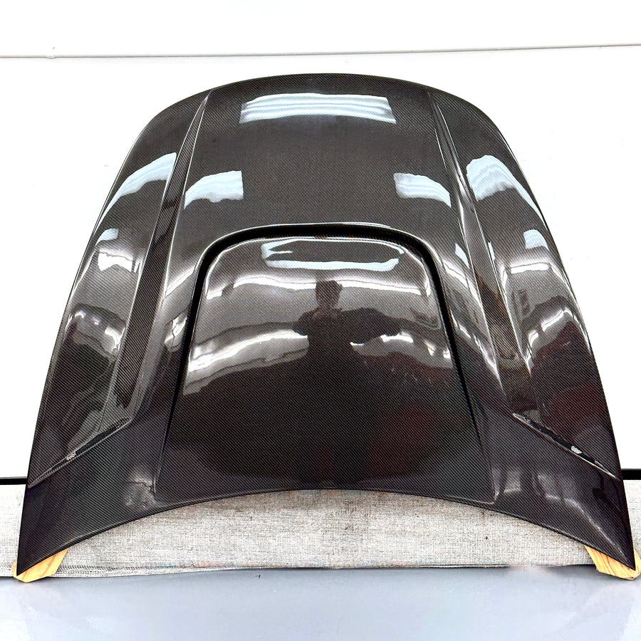 Model 3 Viento Robot Hood - Dual Layer with Xpel Clear Bra- Real Molded Carbon Fiber