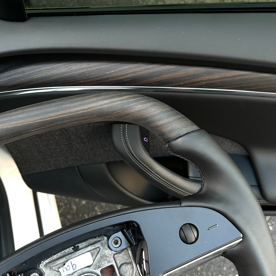2021+ | Model S & X Yoke Round Sport Steering Wheel - Full Leather & Heated