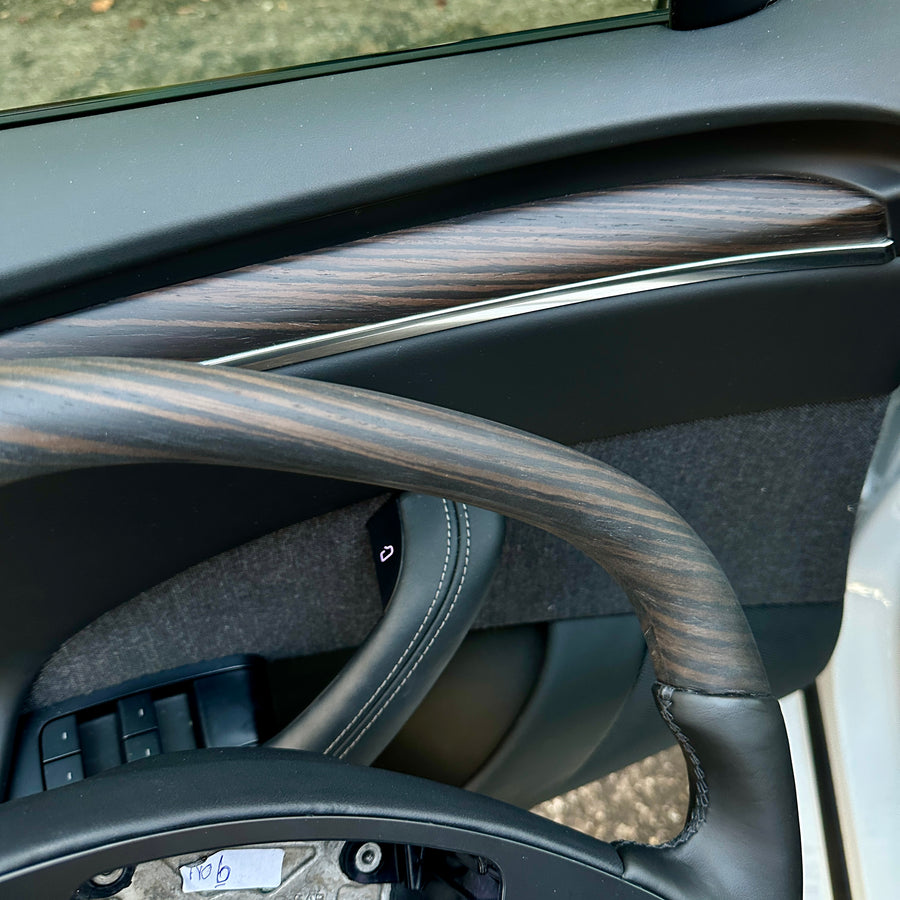 2021+ | Model S & X Yoke Round Sport Steering Wheel - Full Leather & Heated