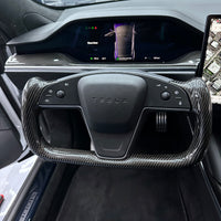 2021-2023 | Model S & X Yoke Heated Steering Wheel - Real Molded Carbon Fiber