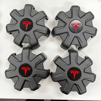 Model Y 19" Gemini Wheel Center Hub Caps (Set of 4) - Hydro Carbon Fiber Coated