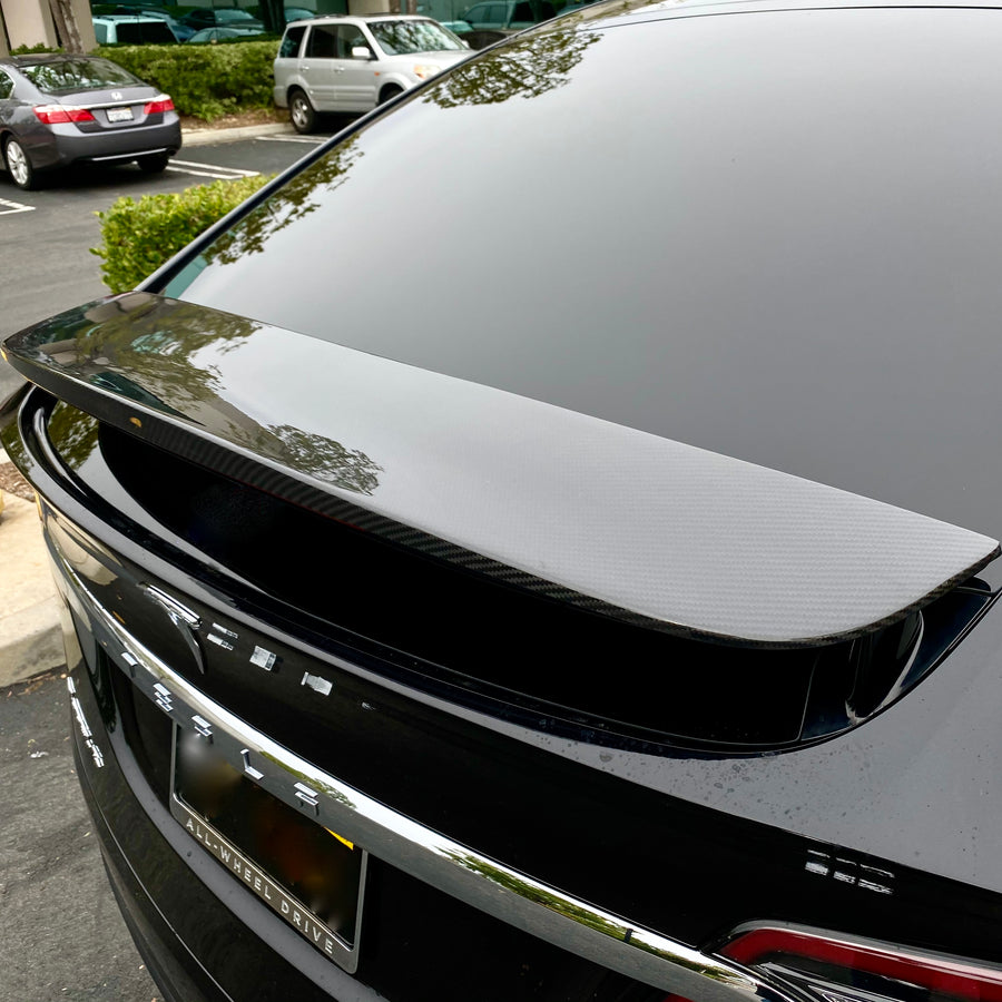 2022+ | Model X Spoiler Overlay - Real Molded Carbon Fiber