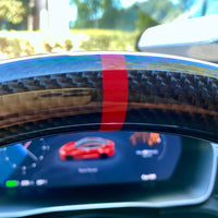 Model 3 & Y Upper Steering Wheel Overlay - Real Molded Carbon Fiber