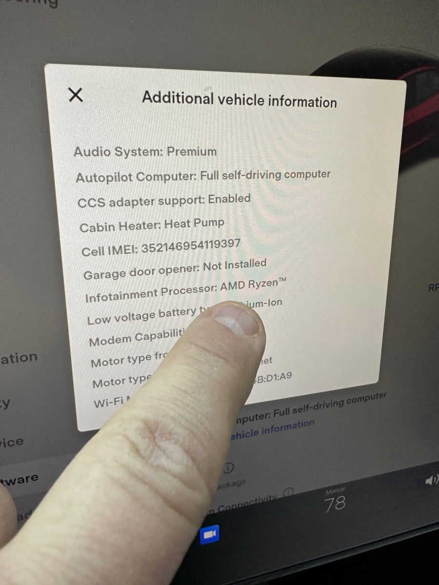 Model 3 & Y Steering Column Instrument Cluster Display