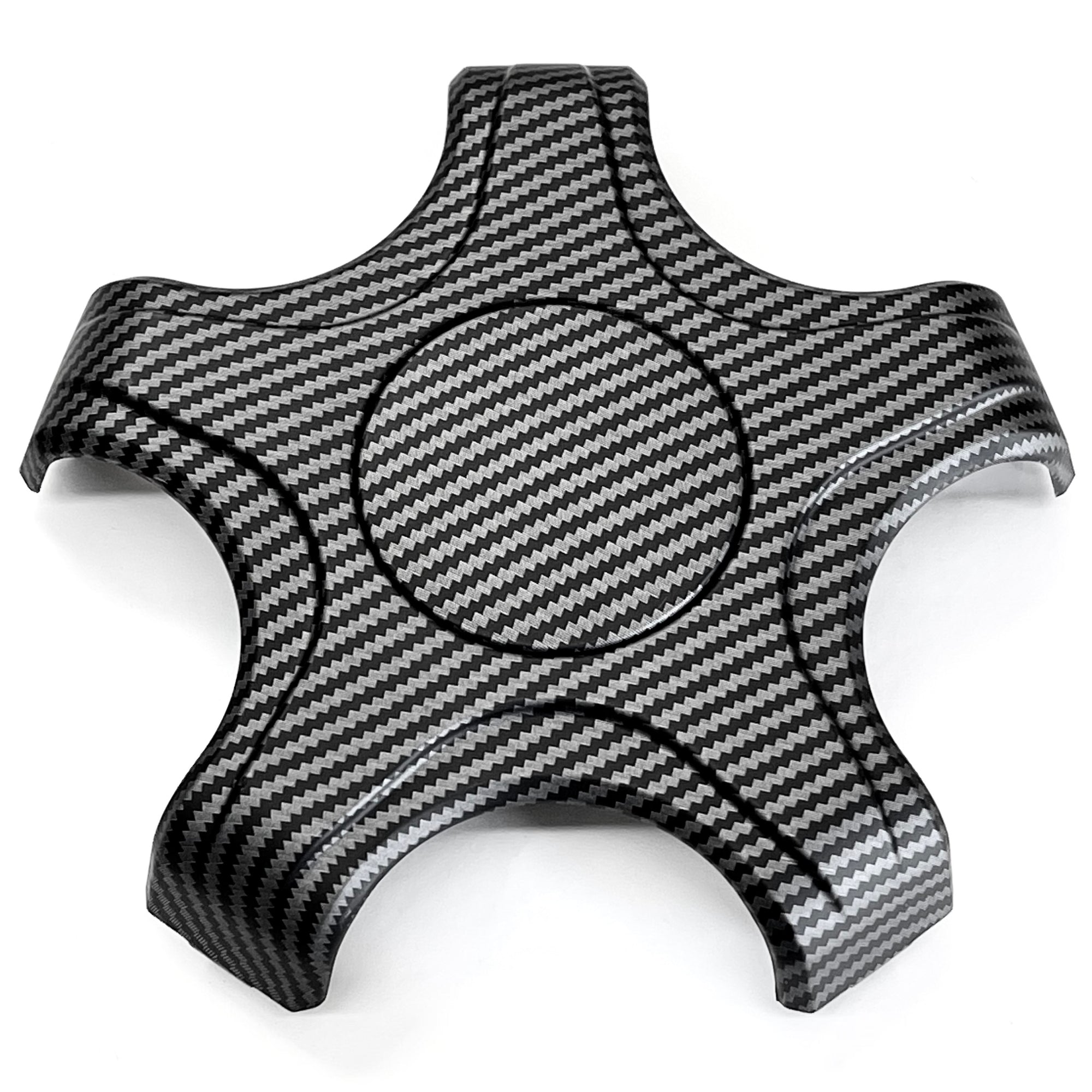 Model 3 18&quot; Aero Wheel Center Hub Caps (Set of 4) - Hydro Carbon Fiber Coated