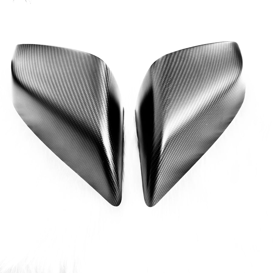2021+ | Model S Plaid & LR Side View Mirror Overlays - Real Molded Carbon Fiber