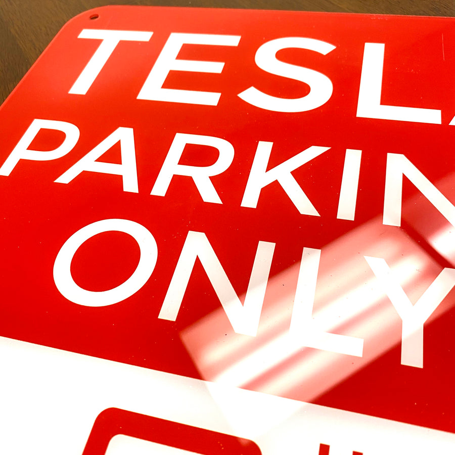 TESLA PARKING ONLY Sign