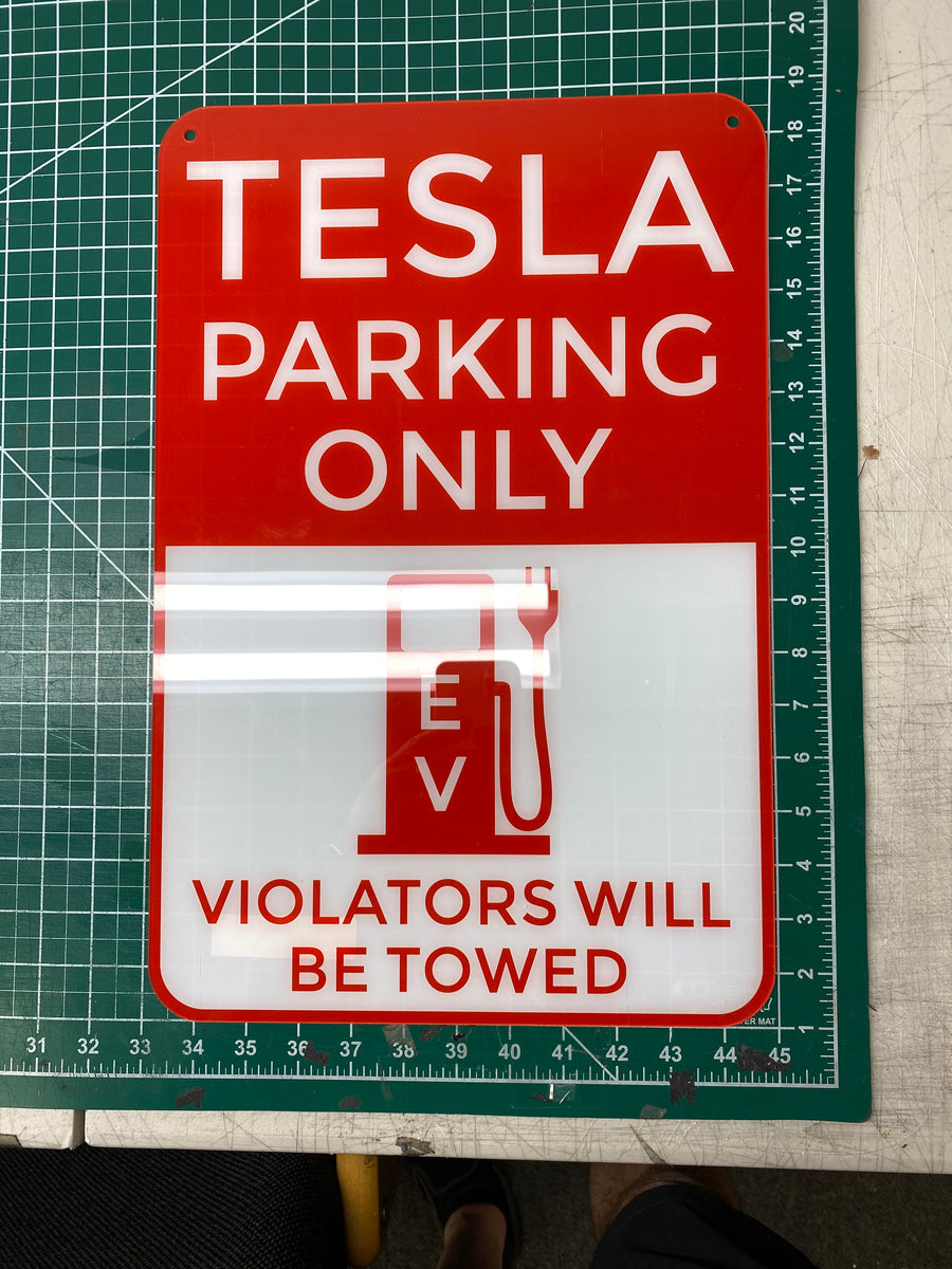 TESLA PARKING ONLY Sign