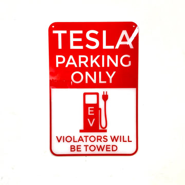 TESLA PARKING ONLY Sign