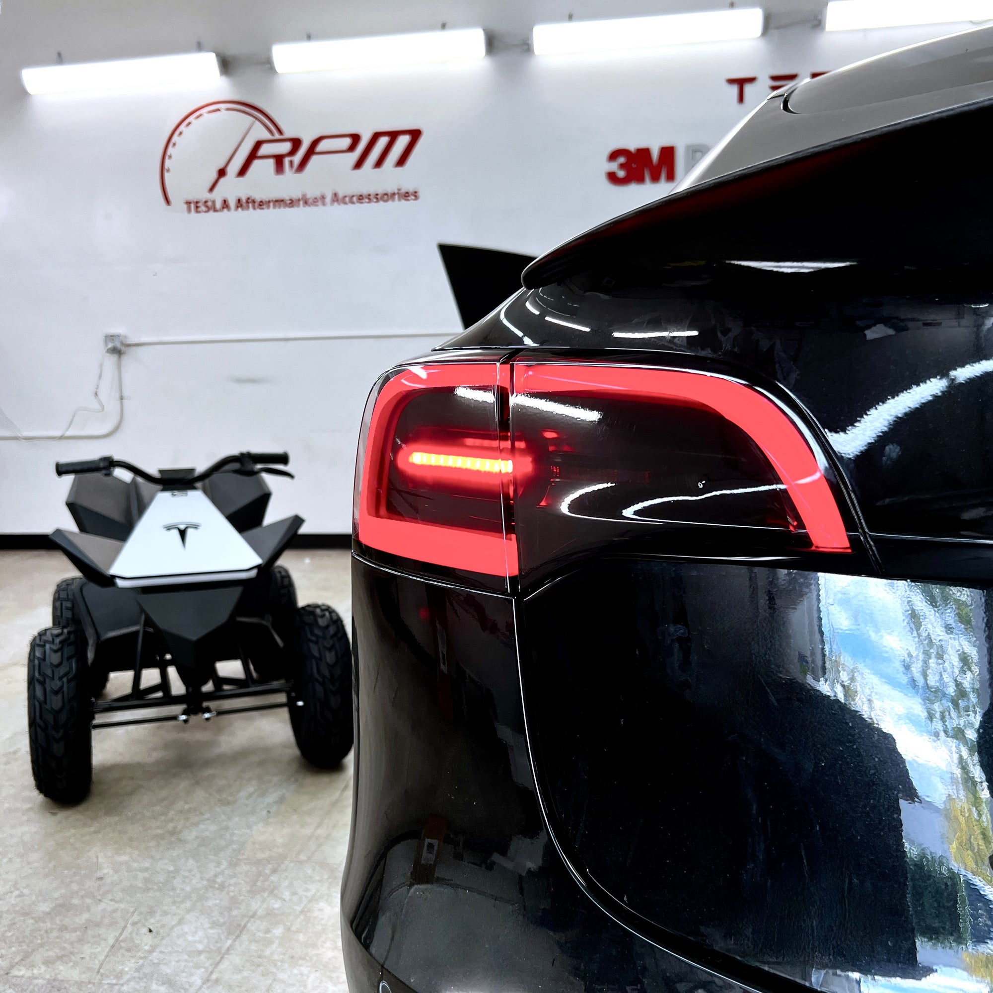 Model 3 &amp; Y Smoked Tail Lights &amp; Charging Ports Vinyl Wrap Overlays (1 or 2 Pairs)