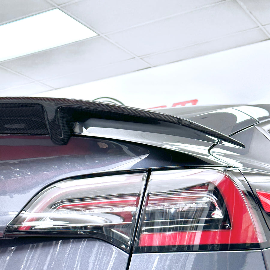 Model 3 Colossal Rear Wing Spoiler - Real Molded Carbon Fiber