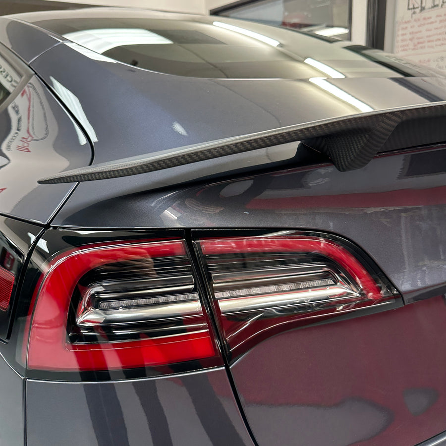 Model 3 Colossal Rear Wing Spoiler - Real Molded Carbon Fiber