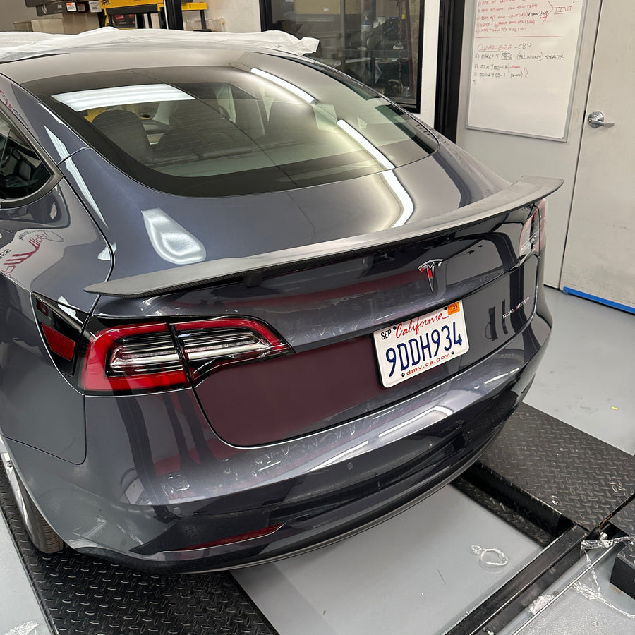 Model 3 Colossal Rear Wing Spoiler - Real Molded Carbon Fiber