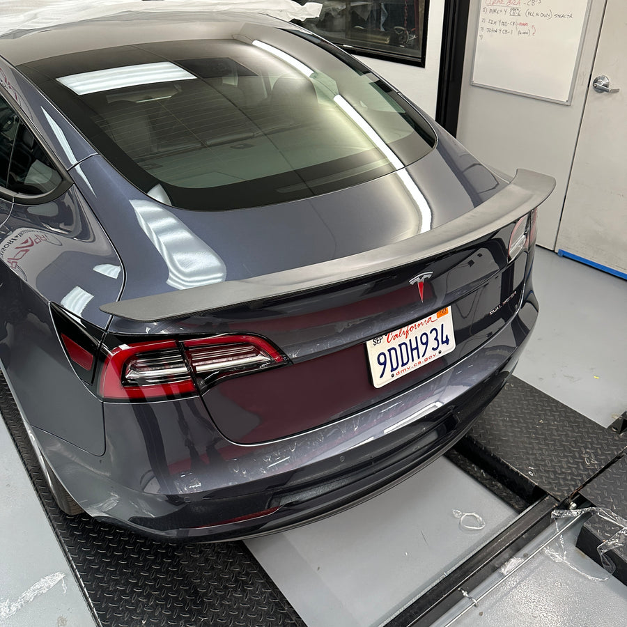 Model 3 Colossal Rear Wing Spoiler - Real Molded Carbon Fiber