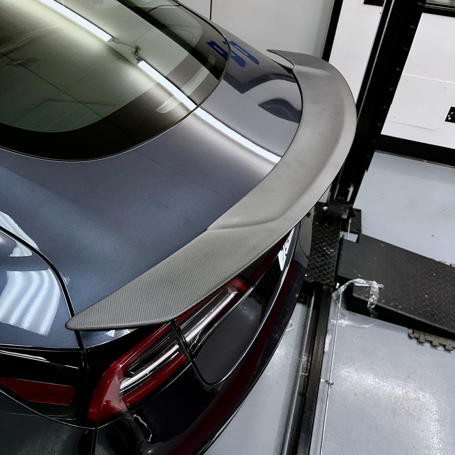 Model 3 Colossal Rear Wing Spoiler - Real Molded Carbon Fiber