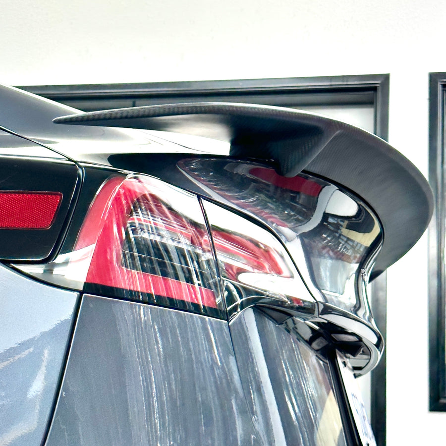 Model 3 Colossal Rear Wing Spoiler - Real Molded Carbon Fiber